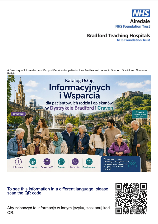 Katalog usług informacyjnych i wsparcia dla pacjentów, ich rodzin i opiekunów w rejonie Bradford i Craven